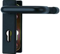 ABUS Racor KFG para puertas de protección contra incendios, con asa en ambos lados, placa de cubierta corta y con bordes, 21523, negra