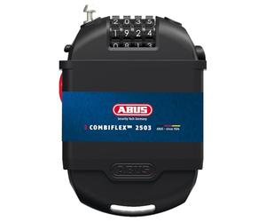 ABUS Spezialschloss Combiflex 2503/120 + Soporte UCH 2503, 120 cm | Candado de cable compacto con cable autoarrollable, código numérico ajustable, formato bolsillo
