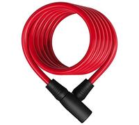 ABUS Spiralkabelschloss Star 4508K/150, 150 cm, Rojo | Candado de cable en espiral para bicicleta, 8 mm, funda de plástico, cierre con llave
