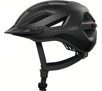 ABUS Urban-I 4.0 Bicycle Helmet, Rechargeable Rear Light, Visor, Ponytail Opening, Size L, Black