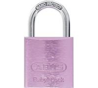 Abus T65AL/40 MY BABY ROSA - Candado My Baby Titalium 40mm rosa | Saludo de amor para los jóvenes, se bloquea automáticamente sin llave, simplemente presiona hacia abajo