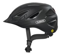 ABUS Casco urbano Urban-I 3.0 MIPS - casco de bicicleta con luz trasera, visera y cierre magnético para el tráfico urbano - para hombres y mujeres - negro mate, S, S (51-55 cm)