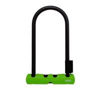 ABUS U-lock Ultra 410 + soporte de candado SH34 - Candado para bicicletas con grillete redondo - Nivel de seguridad 8 - Negro/Verde - Altura del grillete 230 mm