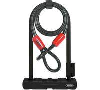 ABUS Ultra 410 Mini LS (5.5”) + Cobra 10/120 Black Candado para Bicicleta, Unisex Adulto, Negro y Verde, 38 EU