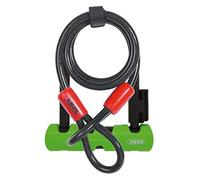 ABUS Ultra 410 U-lock + soporte SH34 + cable de seguridad Cobra 10/120 - Candado para bicicletas con grillete redondo - Nivel de seguridad 8