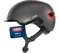 ABUS Urban Helmet HUD-Y - con luz LED Trasera magnética Recargable y Cierre magnético - Casco de Bicicleta Genial para Uso Diario - para Hombres y Mujeres