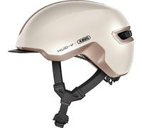 ABUS Urban Helmet HUD-Y - con luz LED trasera magnética recargable y cierre magnético - Casco de bicicleta genial para uso diario - para hombres y mujeres