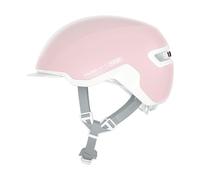 ABUS Urban Helmet HUD-Y, con luz trasera LED magnética recargable y cierre de clic, casco de bicicleta moderno para uso diario, para hombres y mujeres, rosa puro, talla S