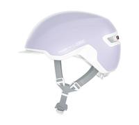 ABUS Urban Helmet HUD-Y, con luz trasera LED magnética recargable y cierre de clic, casco de bicicleta moderno para uso diario, para hombres y mujeres, lavanda puro, talla S
