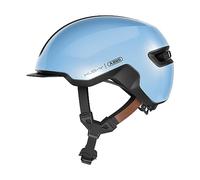 ABUS Urban Helmet HUD-Y - con luz trasera LED magnética y recargable y cierre magnético - Casco de bicicleta moderno para uso diario - para hombres y mujeres - Azul, talla M