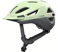 ABUS Urban-I 4.0 Ace Bicycle Helmet, Rechargeable Rear Light, 4 Light Modes, Visor, Size M, Green
