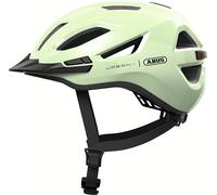 ABUS Urban-I 4.0 Bicycle Helmet, Rechargeable Rear Light, Visor, Ponytail Opening, Size L, Green