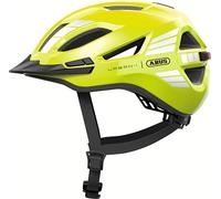 ABUS Urban-I 4.0 Bicycle Helmet, Rechargeable Rear Light, Visor, Ponytail Opening, Size L, Yellow