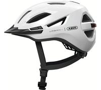 ABUS Urban-I 4.0 Bicycle Helmet, Rechargeable Rear Light, Visor, Ponytail Opening, Size XL, White