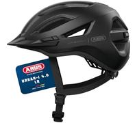 ABUS Urban-I 4.0 LR Bicycle Helmet, Rear Light Ready, Visor, Ponytail Opening, Size L, Black