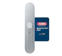 ABUS WINTECTO One, elevalunas inteligente para ventanas y puertas de balcones y patios, con función de alarma, fácil instalación sin necesidad de taladrar, plateado, con el mismo cierre (AL0145)