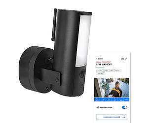 ABUS WLAN Light Outdoor Camera (PPIC46520) - Cámara de vigilancia inteligente con luz exterior, detección de personas, detección de animales, detección de coches, notificación push individual