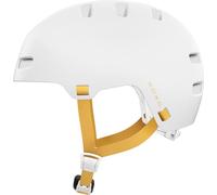 ABUS XOXO casco de ciclista, casco urbano en look skater, casco para monopatín, bicicleta, scooter, con mentonera optimizada, para adolescentes y adultos, talla L, blanco