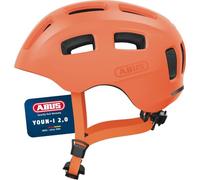 ABUS Youn-I 2.0 Children's Bicycle Helmet with Light, Size M, Orange