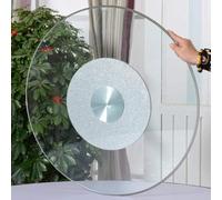 ABWGLRN Lazy Susan de Vidrio para Mesa de Comedor Mesa giratoria de Vidrio Templado Centro de Mesa con rodamiento silencioso Bandeja giratoria de Mesa Redonda Plato de Servicio Grande Silencioso/lis