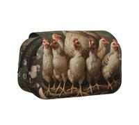 ABYchdd A Brood Of Chickens - Estuche doble para bolígrafos, bolsa de tela Oxford con bolsillos con cremallera, regalo ideal