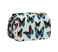 ABYchdd Estuche doble con estampado de mariposa y violonchelo, bolsa de tela Oxford con bolsillos con cremallera, regalo ideal