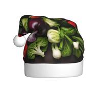 ABYchdd Introducción de varios sombreros de Navidad para adultos, sombrero de Navidad de poliéster con estampado de verduras, para fiestas de vacaciones, Año Nuevo