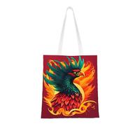 ABYchdd Phoenix - Bolsa de lona de poliéster con estampado, bolsa de compras digna, ideal para regalos y recados diarios