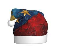 ABYchdd Sombrero de Navidad con estampado de bandera de Venezuela para adultos, sombrero de Navidad de poliéster para fiestas de vacaciones, Año Nuevo