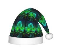 ABYchdd Sombrero de Navidad de felpa con estampado de hongos mágicos, sombrero de Navidad de poliéster para regalo de vacaciones, cosplay y eventos