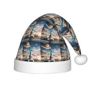 ABYchdd Sombrero de Navidad de felpa con estampado de la Estatua de la Libertad en Nueva York, sombrero de Navidad de poliéster para regalos de vacaciones, cosplay y eventos