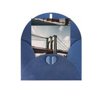 ABYchdd Tarjeta de felicitación con impresión del puente de Brooklyn S, interior en blanco para notas, para Navidad, cumpleaños, San Valentín