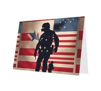 ABYchdd Tarjetas de felicitación con impresión patriótica del Día de los Caídos de los Soldados Militares de Estados Unidos, tarjetas de vacaciones con sobres, para Navidad, cumpleaños, aniversario
