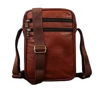 ABYS Bolso de piel auténtica marrón Bombay | | Bolsa de viaje || Bolsa de hombro para hombres y mujeres