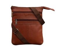 ABYS Bombay Brown - Bolsas de cuero genuino para dinero en efectivo, bolsa de cuero para teléfono, bolsa de viaje para hombres y mujeres