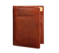 ABYS - Funda de piel auténtica para pasaporte, color café Bombay, soporte para pasaporte, estuche para tarjetas, portafolios para pasaporte de viaje, tarjetero de viaje para hombres y mujeres (2, café