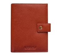 ABYS Portatarjetas de piel auténtica Bombay Brown, cartera para pasaporte de viaje, tarjetero, ranura para bolígrafo y 2 ranuras para pasaporte para hombres y mujeres, marrón Bombay Classic, color