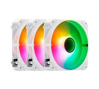 Abysm Gaming Arclight 2.0 ARGB Kit 3 en 1 White - Pack de 3 Ventiladores 120mm con Iluminación ARGB, Conexión en Serie (Clic&Go), PWM, 1500 RPM - Blanco