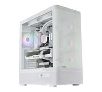 Abysm Gaming Caja ATX Danube SAVA H500 II Air White con Cristal Lateral Templado, Panel de Rejilla, Siete Slots de Expansión y 4 Ventiladores de 120 mm ARGB Preinstalados