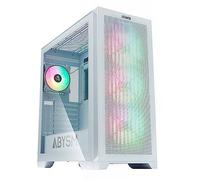 ABYSM Gaming Caja PC Gamer Danube MURA BX300 White ARGB E-ATX, con 4 Ventiladores ARGB, Cristal Templado Lateral y Compatible con Tarjetas Gráficas de hasta 415 mm