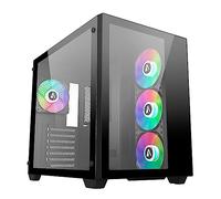 ABYSM Gaming Caja PC Gamer Danube SAVA 285 BX203 Black ATX, con Espacio para Tarjetas Gráficas de hasta 410 mm, Lateral y Frontal de Cristal Templado, USB-C y Ventiladores ARGB