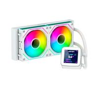 ABYSM Gaming Refrigeración Líquida OCEANIC 240 White ARGB, con Pantalla LCD de 2,8’’ Personalizable, para Monitorear Temperatura del CPU, Velocidad de Ventiladores y Otros Parámetros