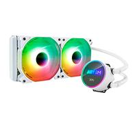 ABYSM Gaming Sistema de Refrigeración Líquida para CPU ARTIC 240 ARGB White, con Ventiladores Silenciosos de 120 mm y Display de Temperatura y Conexión 4 Pines PWM