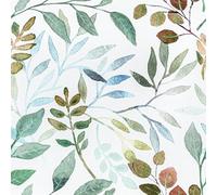 Abyssaly Papel Pintado Autoadhesivo Flor Blanco Verde, Vinilo Adhesivo Muebles 44cm X 300cm, Papel Adhesivo Impermeable Pegatina Decorativos Encimera de Cocina