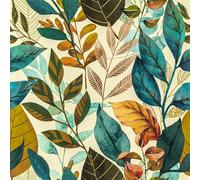 Abyssaly Papel Pintado Autoadhesivo Flor Marron Verde, Vinilo Adhesivo Muebles 44cm X 300cm, Papel Adhesivo Impermeable Pegatina Decorativos Encimera de Cocina