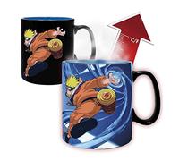 ABYstyle Abysse Corp Naruto Taza de efecto térmico Naruto & Sasuke negra impresa, 100% cerámica, capacidad aprox. 460 ml.