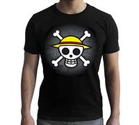 ABYSTYLE - One Piece - Camiseta - Craneo con Mapa - Hombre - Negro(M)
