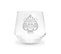ABYSTYLE - Cristal One Piece Skull Ace - Producto oficial - Vidrio Premium - Capacidad 300 ml