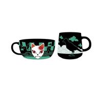 ABYstyle Demon Slayer Kimetsu No Yaiba - Juego de desayuno con Tanjiro Kamado incluye taza de 13 onzas y cuenco de 39.5 onzas, vasos temáticos de anime japonés y regalo para el hogar