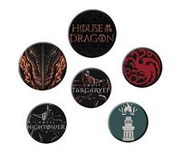 ABYstyle HOUSE OF THE DRAGON - Pack de insignias para casas, 2.5 cm de diamètre et 3.2 cm de diamètre, Metal, ninguno